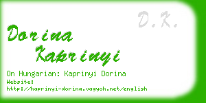 dorina kaprinyi business card